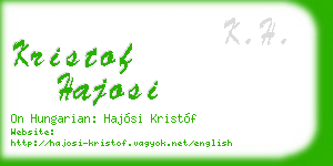 kristof hajosi business card