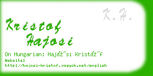 kristof hajosi business card